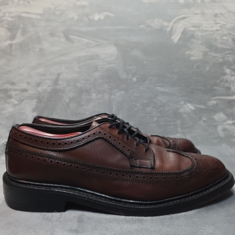 Vintage Barclay Brown‎ Brogue Cap-Toe Oxfords Men's Size US 10 D Made In The USA
